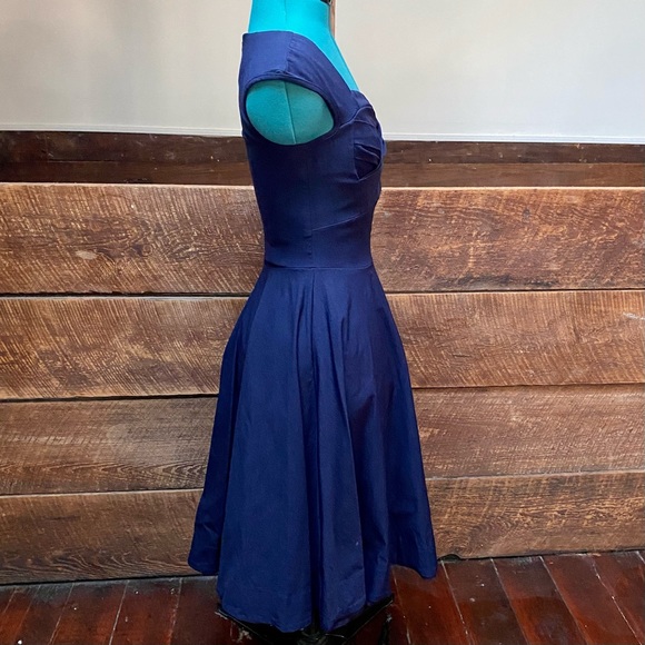 MUXXN Retro 50’s Bombshell Pinup Full Skirted Rockabilly Swing Dance Dress - Picture 5 of 15